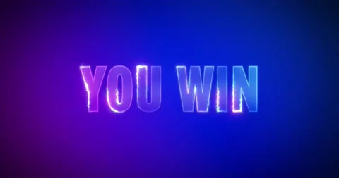 You win. Electric lightning words. Logotype Stock Footage 136079668