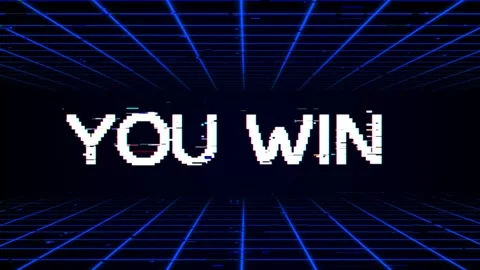 You Win Glitch Text Animation RGB Split Chromatic Aberration Stock Footage 318826480