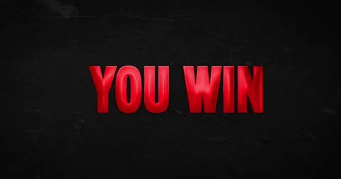 You win. Glossy red word animation Stock Footage 138175651