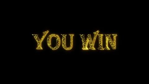 You Win golden text animation particles shiny gold Stock Footage 296821638