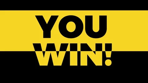 You win, graphic element. Flashing banner design 4k animation Video stock 252794304