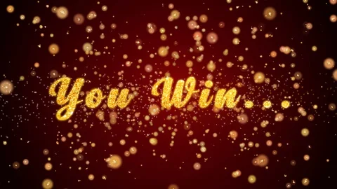 You Win Greeting card text shiny particles for celebration,festival Stock-Footage 91677406