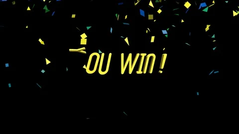 You Win motion graphics animation on bla... | Stock Video | Pond5