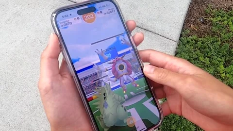 YOU WIN! Pokemon Go player defeats Legendary Mythical Creature "Hoopla Stock Footage 219440473