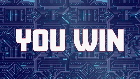 You win text against microprocessor connections Vídeo Stock 138886454