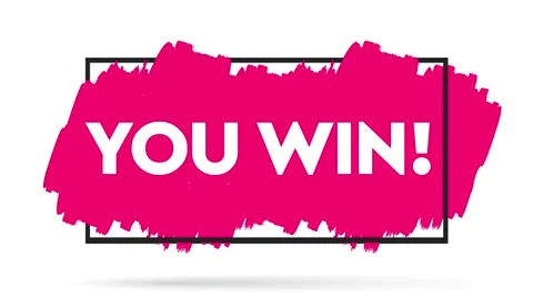 You win text on brush. Colorful brush design. Hand drawn, design elements Stock Footage 150773601