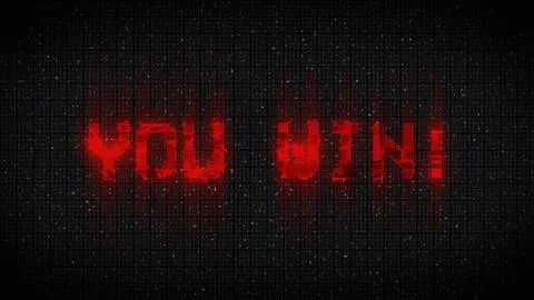 YOU WIN text glitch effects concept for video games screen Stock Illustration