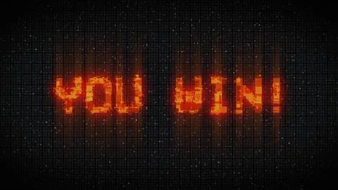 YOU WIN text glitch effects concept for video games screen イラスト素材