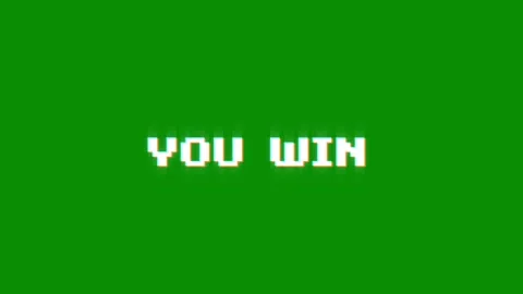 You win text glitch screen effect looped animation title video game Stock Footage 313020964