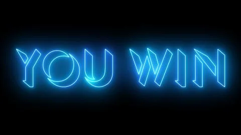 You Win text illustration. Easy to put into any video. Neon-colored text wi.. Stock Illustration