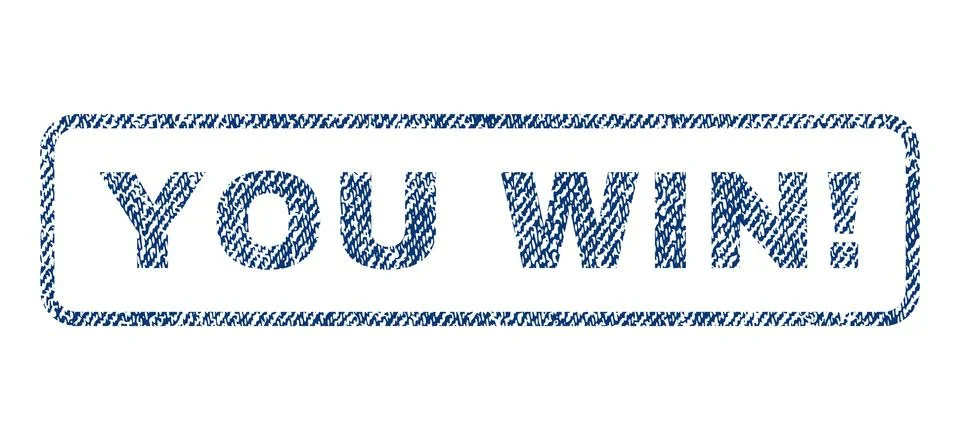 You Win! Textile Stamp Stock Illustration