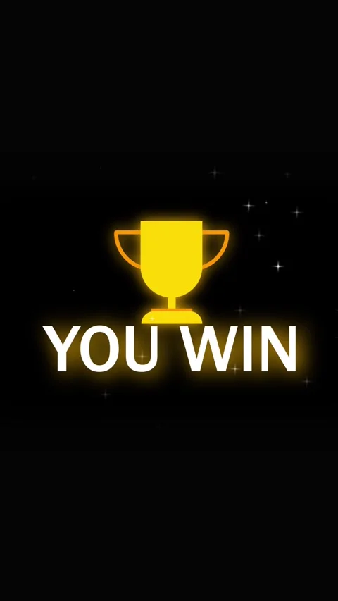 You win trophy animation gold award victory celebration game broadcast vert.. Stockbeeldmateriaal 341611872