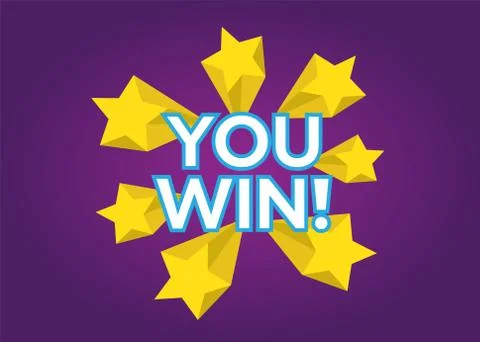 You Win vector card. Win stars background Stock Illustration