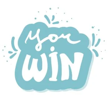 You win , vector congratulation. banner template with lettering composition G Stock Illustration