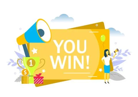You win, vector flat style design illustration Stock Illustration