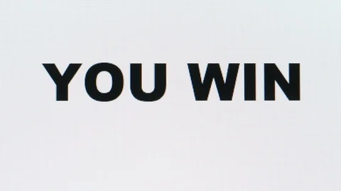 You win Word typed on Computer Screen closeup 4k video Stock Footage 108601732