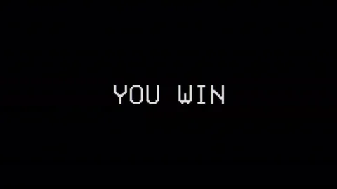 You win words on old tv glitch interference screen Stock Footage 111377457