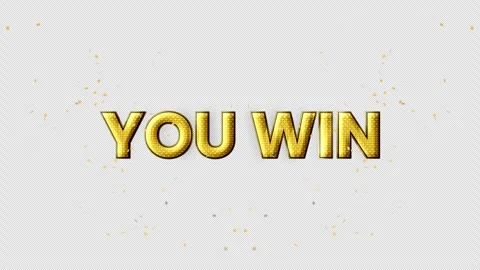 You Win. The words "You win" in 3D style. 3D You win text. Golden You win text. Stock Footage 257801709