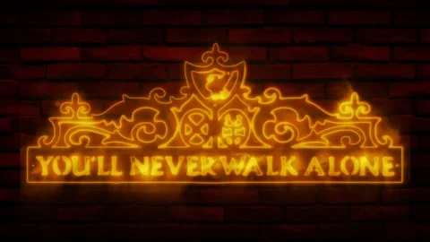 You'll never walk alone fire text effect green screen background Stock Footage 269015187
