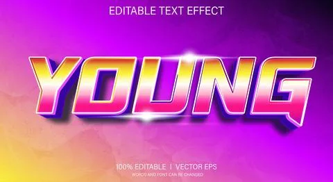 Young 3d vector text effect with modern style design Stock Illustration