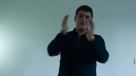 Young Acter Applause on Highlighted Background Stock Footage 68032824