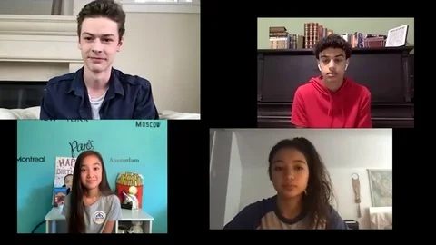 Young actors are interviewed for Cirque Du Soliels 'Big Top Academy' - 2020 Stock Footage 138633759