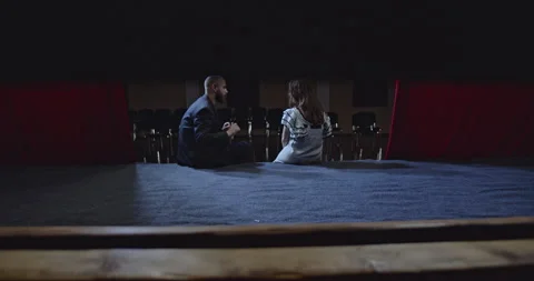 Young Actors Discuss Performance on Stage: A Behind-the-Scenes Glimpse into Stock Footage 312065652