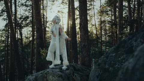 Young actress dressed as magical creature. Stock-Footage 93000589
