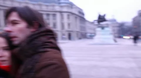 Young Adult Couple Caught by Paparazzi Stock Footage