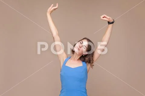 Young adult well dressed woman relaxation after work Stock Photos