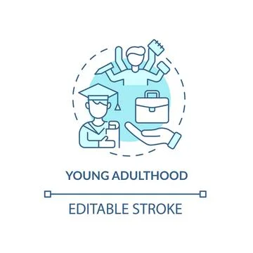 Young adulthood problem concept icon Stock Illustration