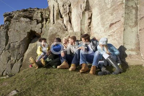 Young adults in countryside Stock Photos