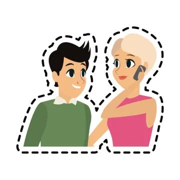 Young adults having a conversation icon image Stock Illustration