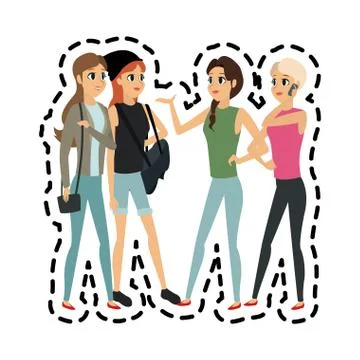 Young adults having a conversation icon image Stock Illustration