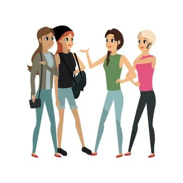Young adults having a conversation Stock Illustration