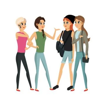 Young adults having a conversation Stock Illustration