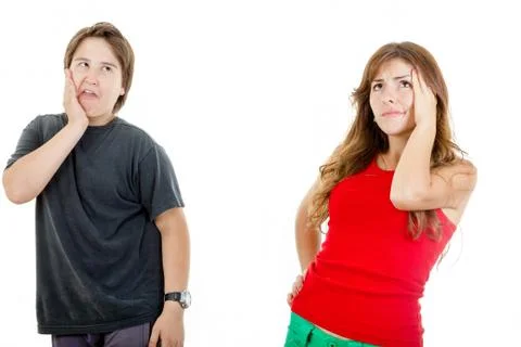 Young adults having fun on camera Stock Photos