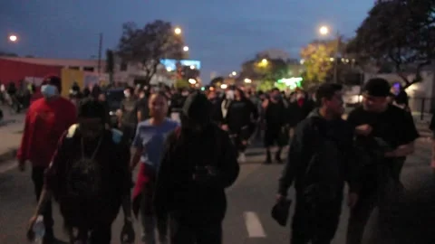Young Adults Protest BLM Los Angeles Stock Footage 137426668
