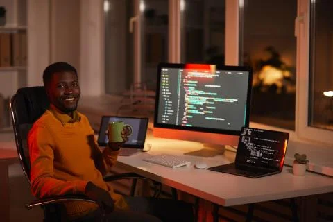 Young African-American IT Developer 스톡 사진