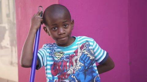 Young African Boy with happy expression in Cape Town Stock Footage 60110520