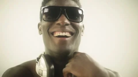 Young african cool disco guy Video stock 11838891