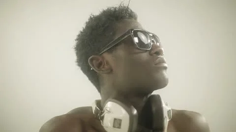 Young african cool disco guy Stock Footage 11839700