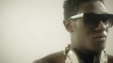 Young african cool disco guy Stock Footage 11840750