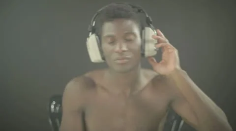 Young african cool disco guy Stock Footage