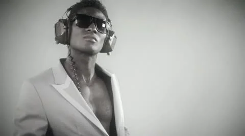 Young african cool disco guy Video stock 11858012