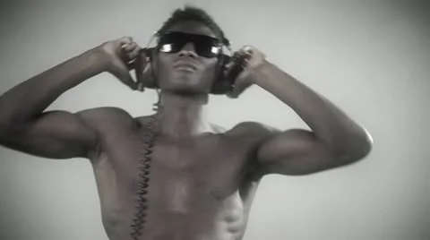 Young african cool disco guy Stock Footage 11858338