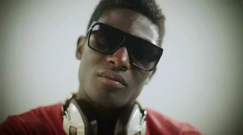 Young african cool disco guy Stock Footage 11900041