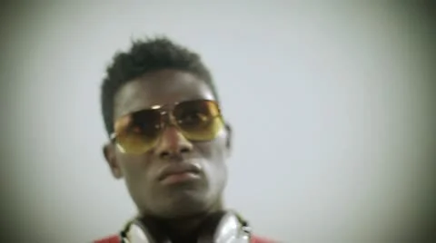 Young african cool disco guy Video stock 11900071