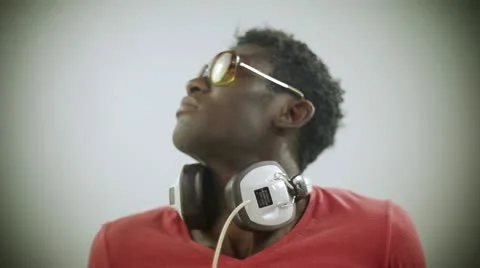 Young african cool disco guy Stock Footage 11900103