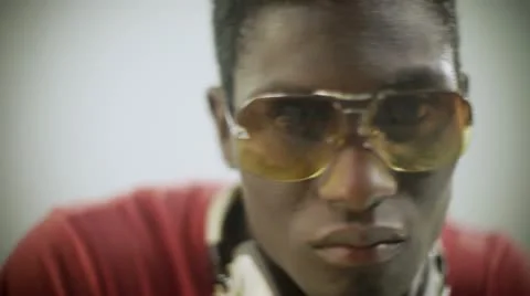 Young african cool disco guy Stock Footage 11900109